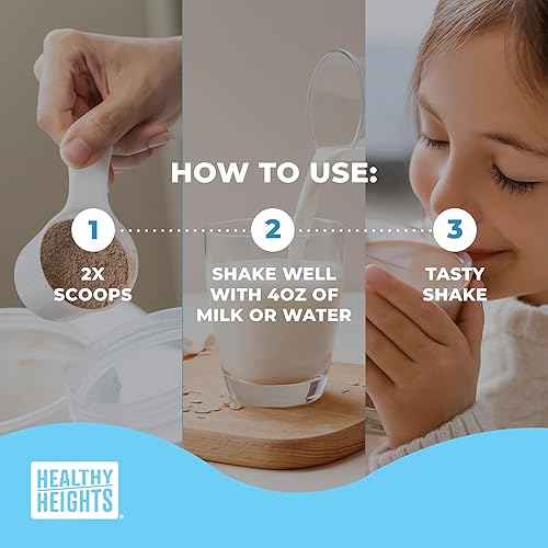 Miniatura 6 de Healthy Heights Grow Daily Kids - Mezcla de bebida proteica (chocolate) - Batido alto en proteínas para niños de 3 años en adelante