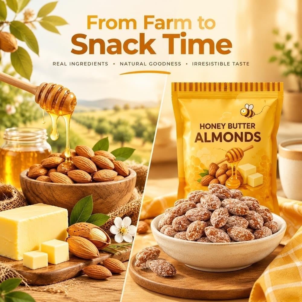 Confezione di snack alle mandorle al burro da 250 g
