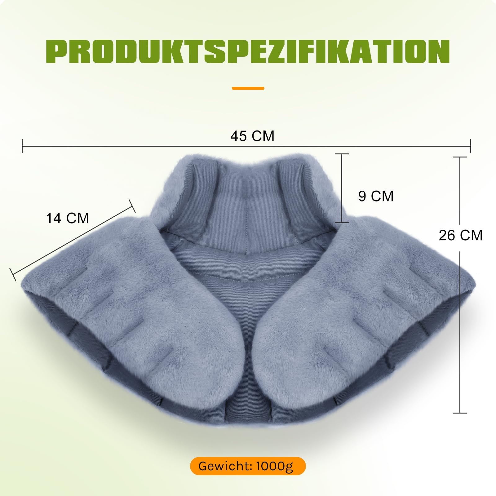 Cojín de huesos de cereza para microondas, cuello y hombro, gris