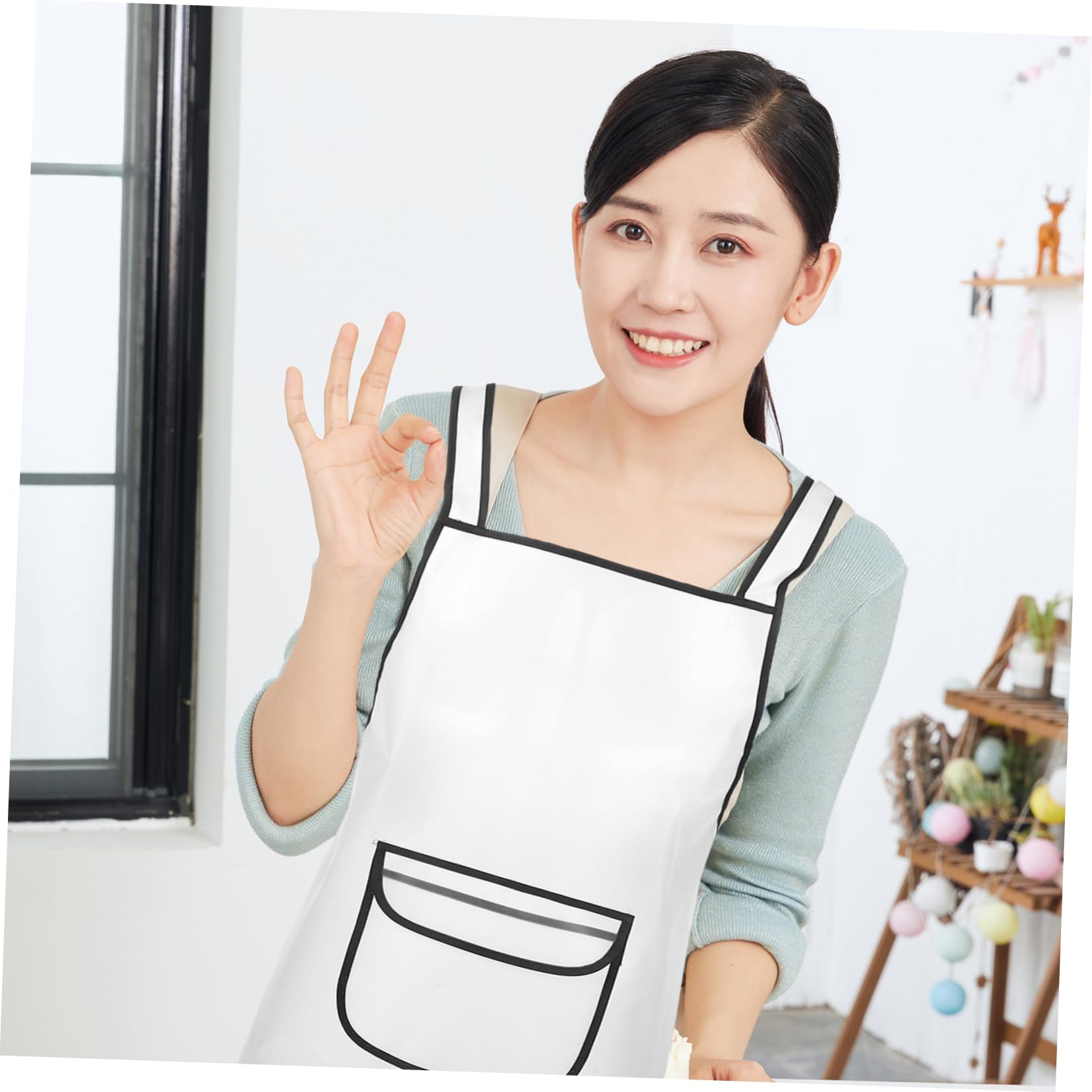 HAWILLOSCH Men's and Hair Dresser Apron Stylist Apron Cross Back Salon Easy to Clean Oil and Water Proof