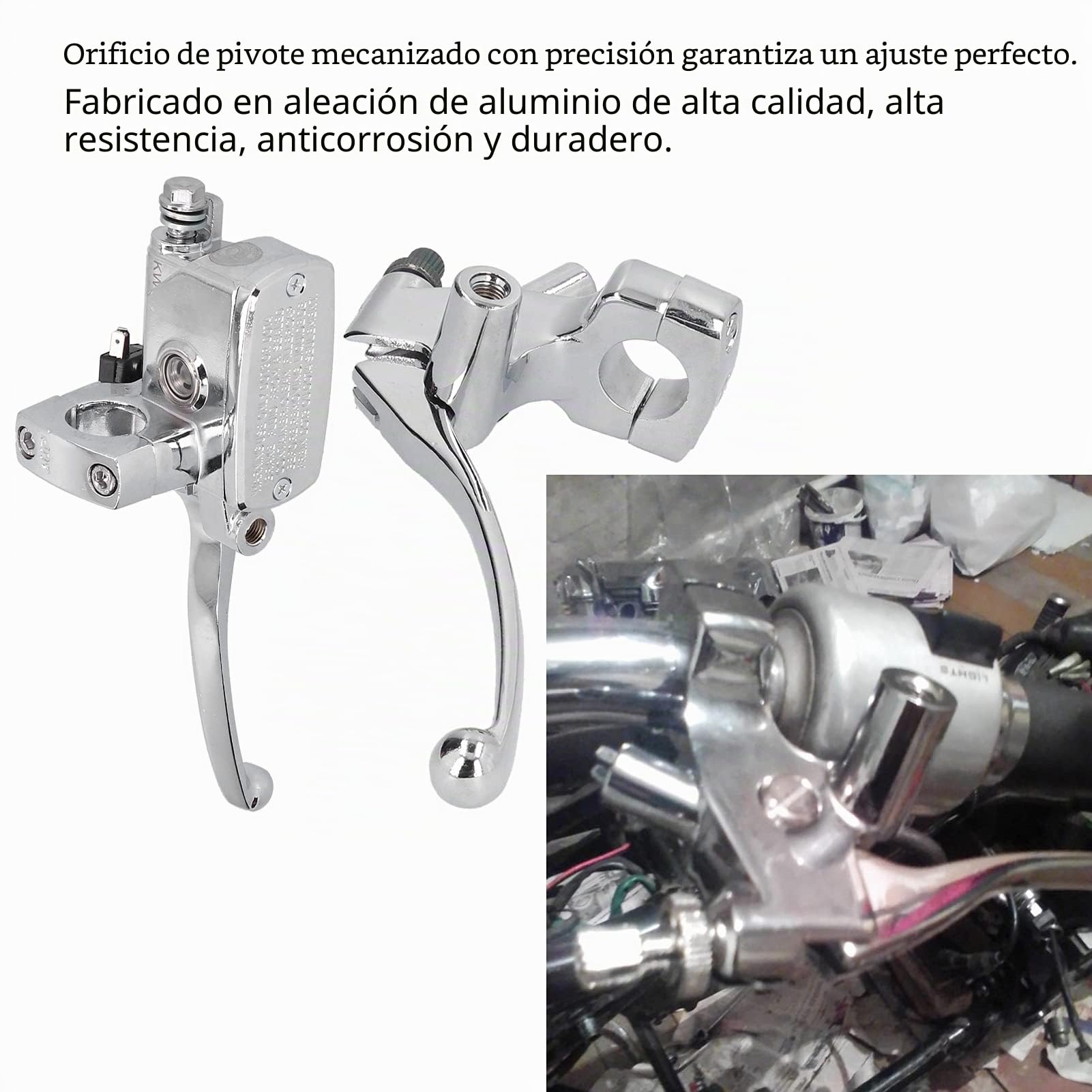 Palanca Maestra de Embrague de Freno de 2 Piezas 1 Pulgada Palanca de Embrague Palanca de Freno Empuñaduras de Mano Accesorio Universal de Aleación de Aluminio para Motocicleta