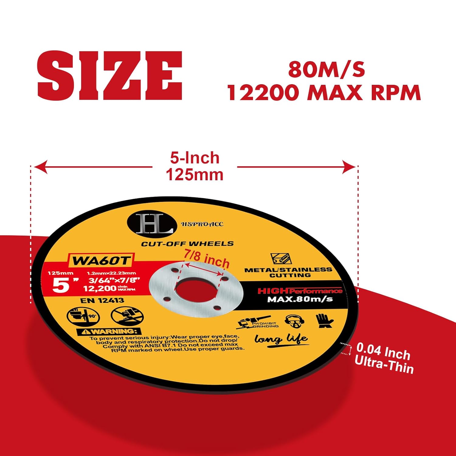 Grinder Blades Angle Grinder Attachments Grinding Wheel & Disc with Depressed Center for Metal Professional Grinding Disc for Cutting Sharpening (25Pcs-5 x 7/8inch)