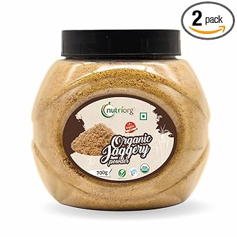 Nutriorg Organic Jaggery Powder 1.4Kg (Pack of 2 * 700g) | Certified Organic Gud | Unrefined & Chemical-Free Natural Sweetener| No Preservatives | Premium Sugarcane Jaggery Powder - image, photos
