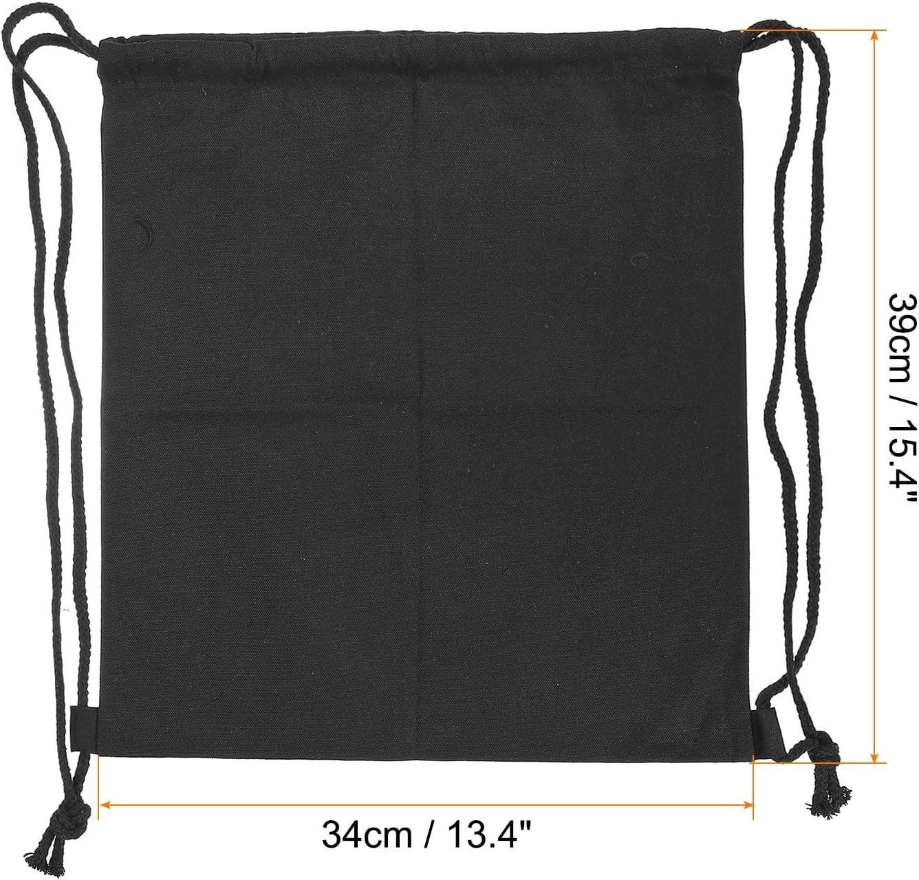 PATIKIL Cotton Drawstring Bags, Cotton Canvas Drawstring Backpack Foldable Sports Gym Bags for Women Men Gym Sports Trip, Black - Image 2