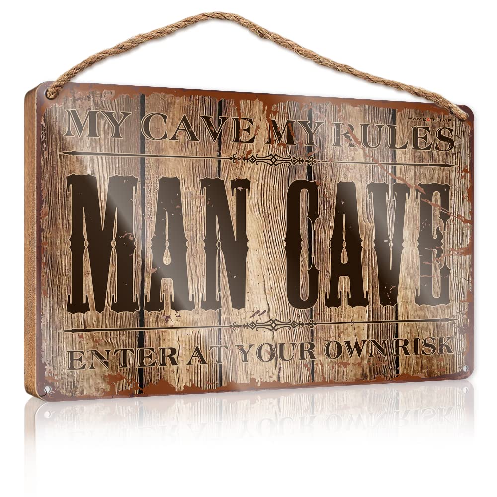 FZFN Door Decor Sign Wrning Enter At Your Own Risk Wooden Sign Vintage Decor Hanging Decor Wood(23X35CM)