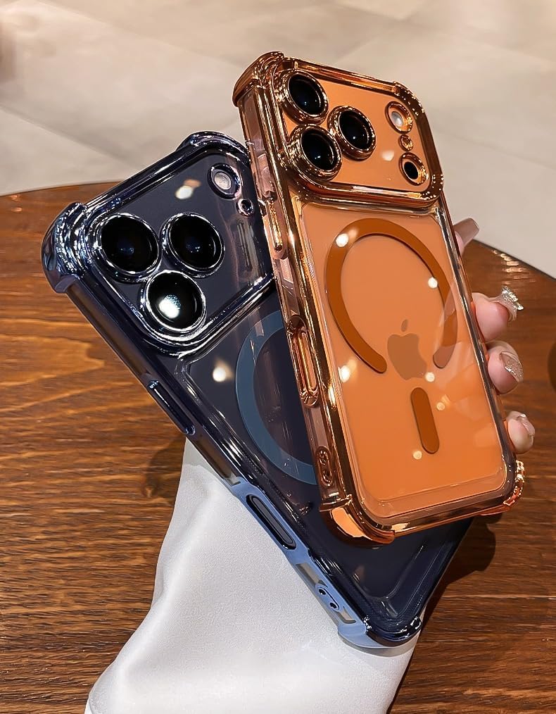 for iPhone 17 16 15 14 Pro Max Case, Compatible with MagSafe, Camera Lens Protector, Airbag Shockproof Military-Grade Protection, Magnetic Case (for iPhone 17 Pro Max,Purple)