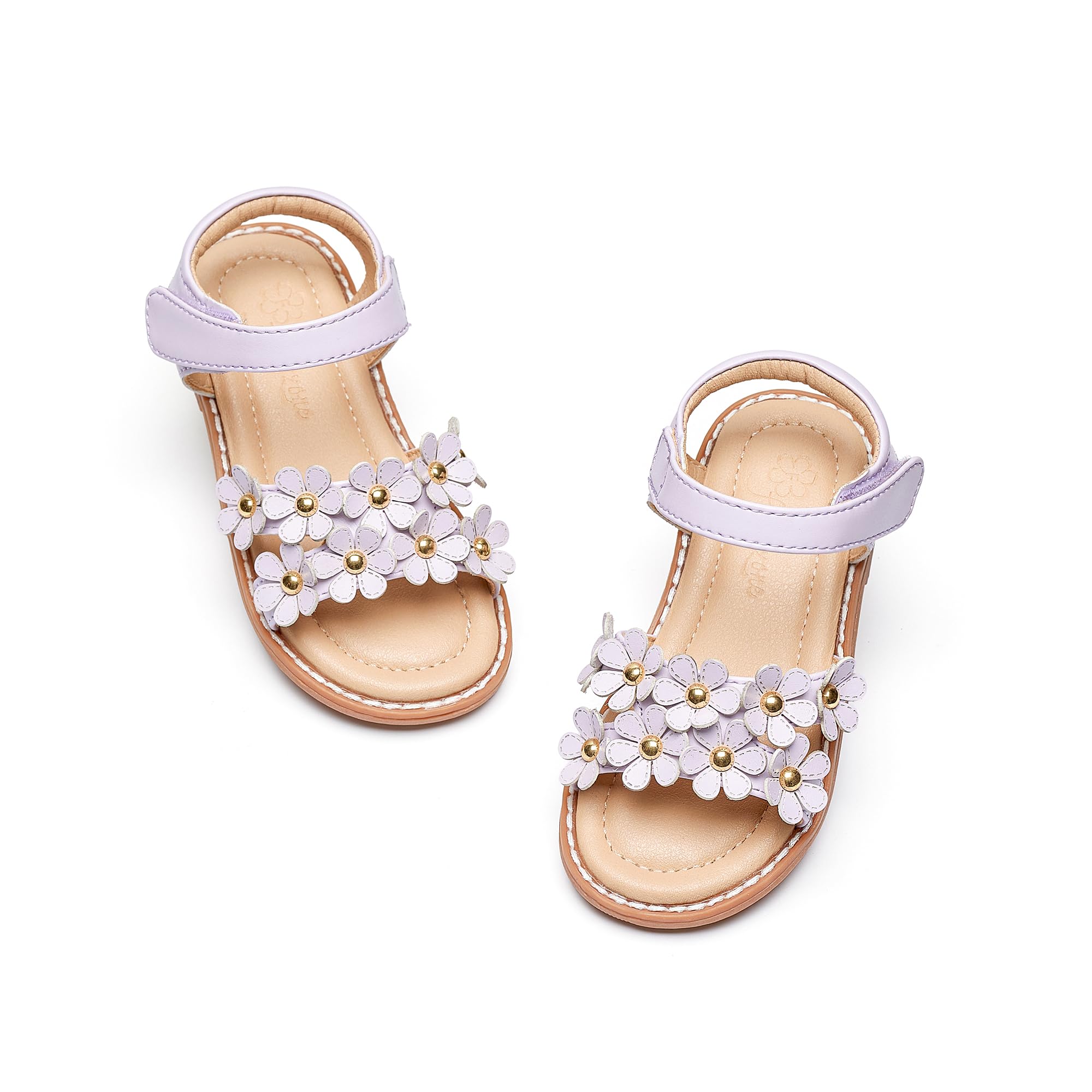 Flaryzone Toddler Girls Sandals Open Toe Flats Flower Girl Dress Shoes