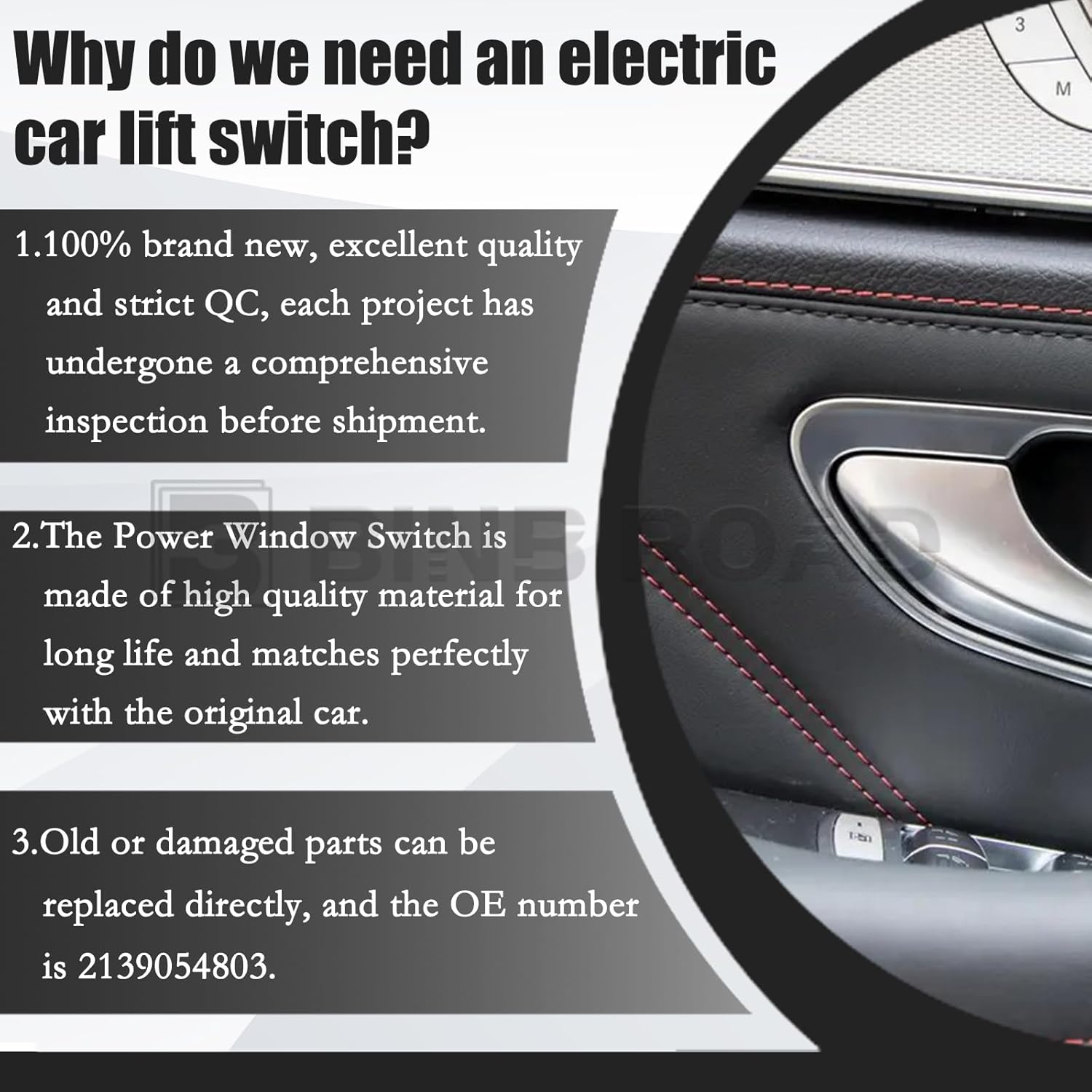 2139054803 Power Window Switch Front Left Driver Side Compatible with Mercedes-Benz AMG E200 E250 E300 E400 E500 E550 | E43 W213 2017 - Beige