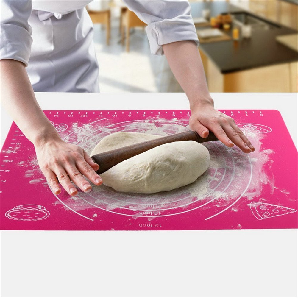 VALINK Silicone Rolling Cutting Mat, Baking Mat Sugarcraft Fondant Rolling Work Mat, Knead Flour Dough Non-stick Baking Oven Mat 50 x 40cm