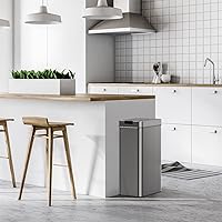 Vista 9 de hOmeLabs Bote de basura automático de 13 galones para cocina, cubo de basura de acero inoxidable con sensor de movimiento sin tacto, tapa