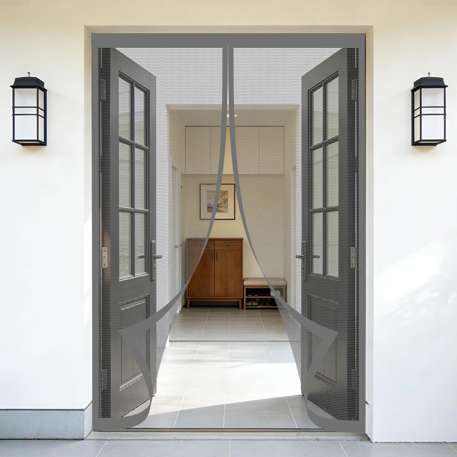 Moustiquaire porte fenetre anti-insectes rideaux aimantee sans percage