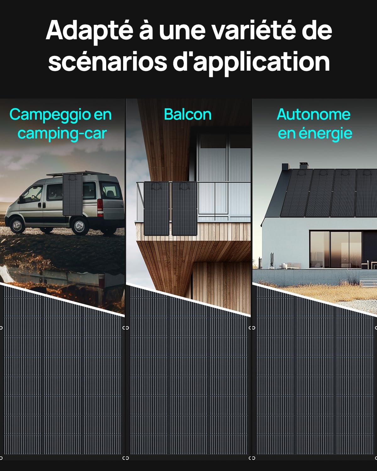 ECO-WORTHY Panneau Solaire Souple 200W Matériau ETFE