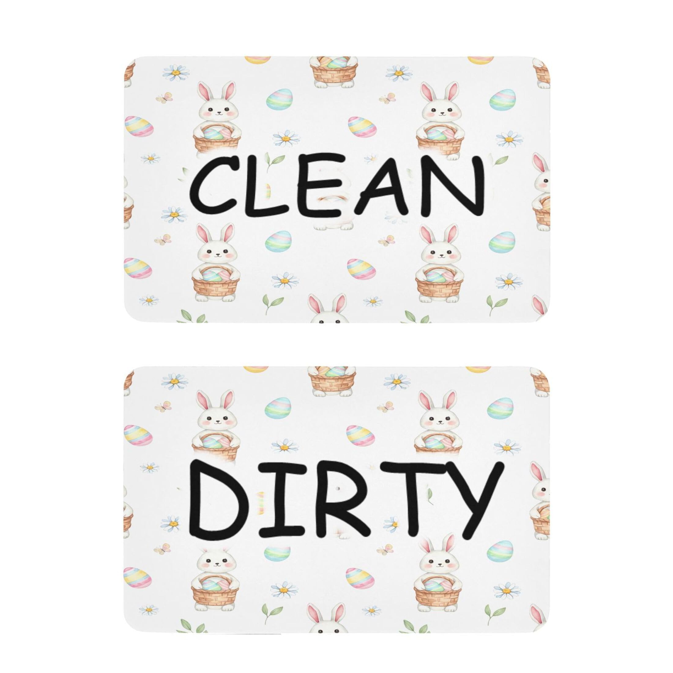 Kutsu Dishwasher Magnet Clean Dirty Sign Indicator, Bunny Fridge Magnet, Easy to Read, 2 Pack