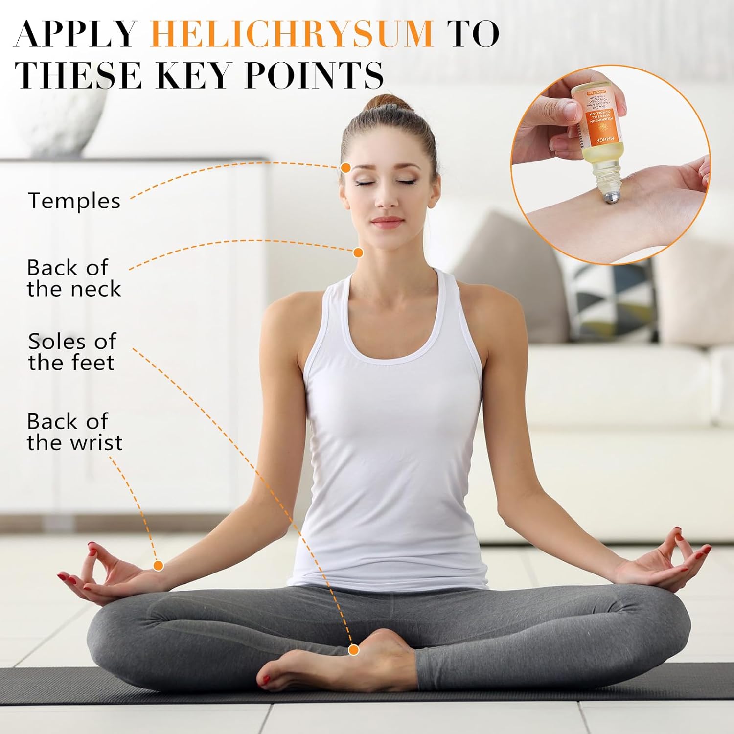 Helichrysum Essential Oil Roll On 20ml - Natural Helichrysum Oil Blend Roller for Aromatherapy & Skin Vitality, Massage, Happy, Relaxation, Stress Relief, Skin Care - Image 6