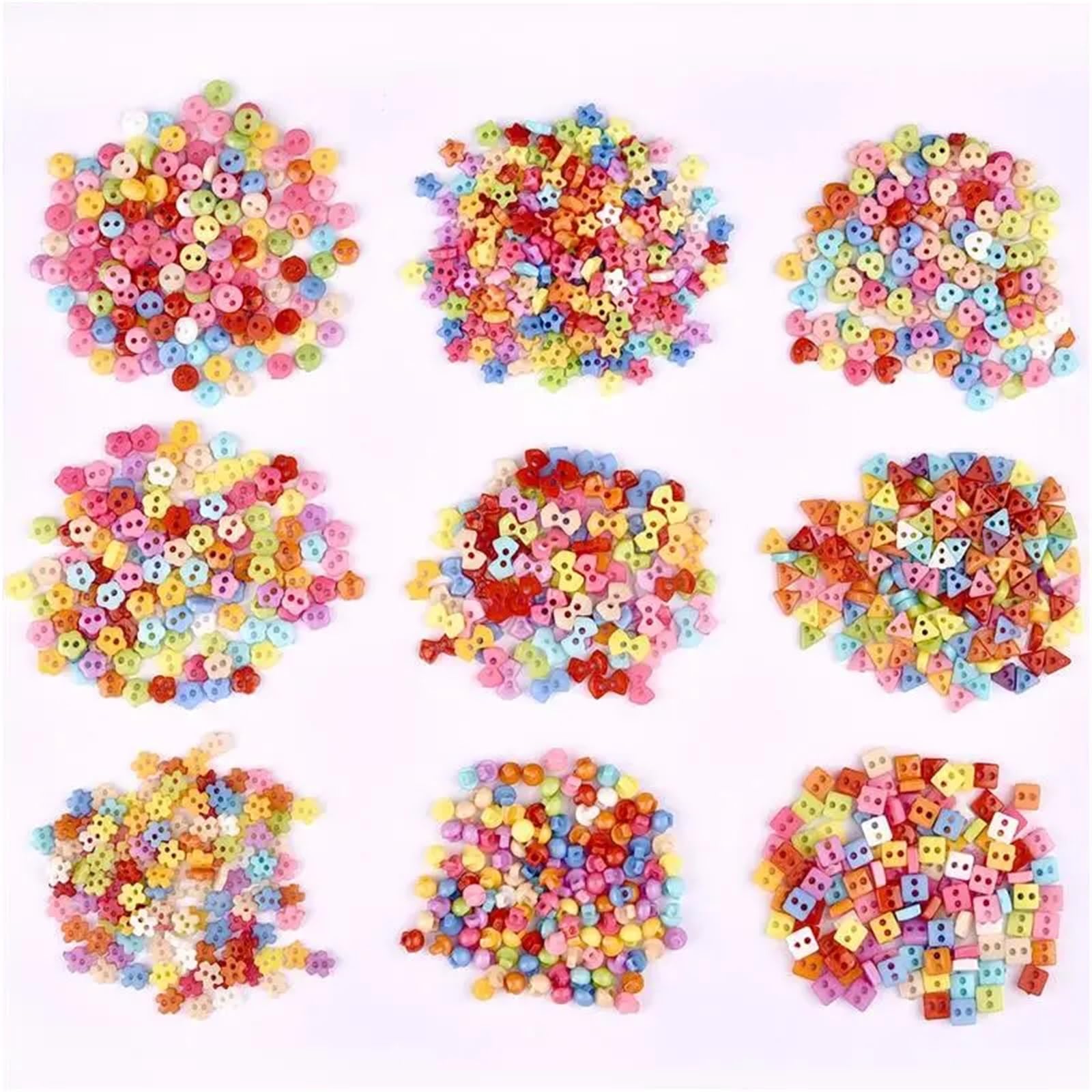 400 mini botones de resina de 5 a 7 mm para ropa de muñeca, botón hecho a mano, costura, manualidades, accesorios de costura (azul)