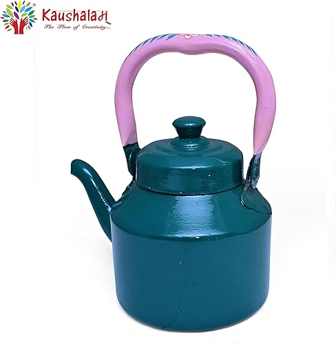 Miniatura 2 de Kaushalam Hervidor de té del acero inoxidable para la caldera de té decorativa india de la estufa de inducción para Chai, 1L