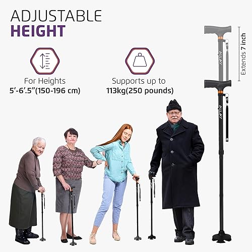 Miniatura 4 de Allay Bastón de caminar para hombres y mujeres  Bastones de caminar plegables, ajustables, plegables para el equilibrio de las personas mayores, de