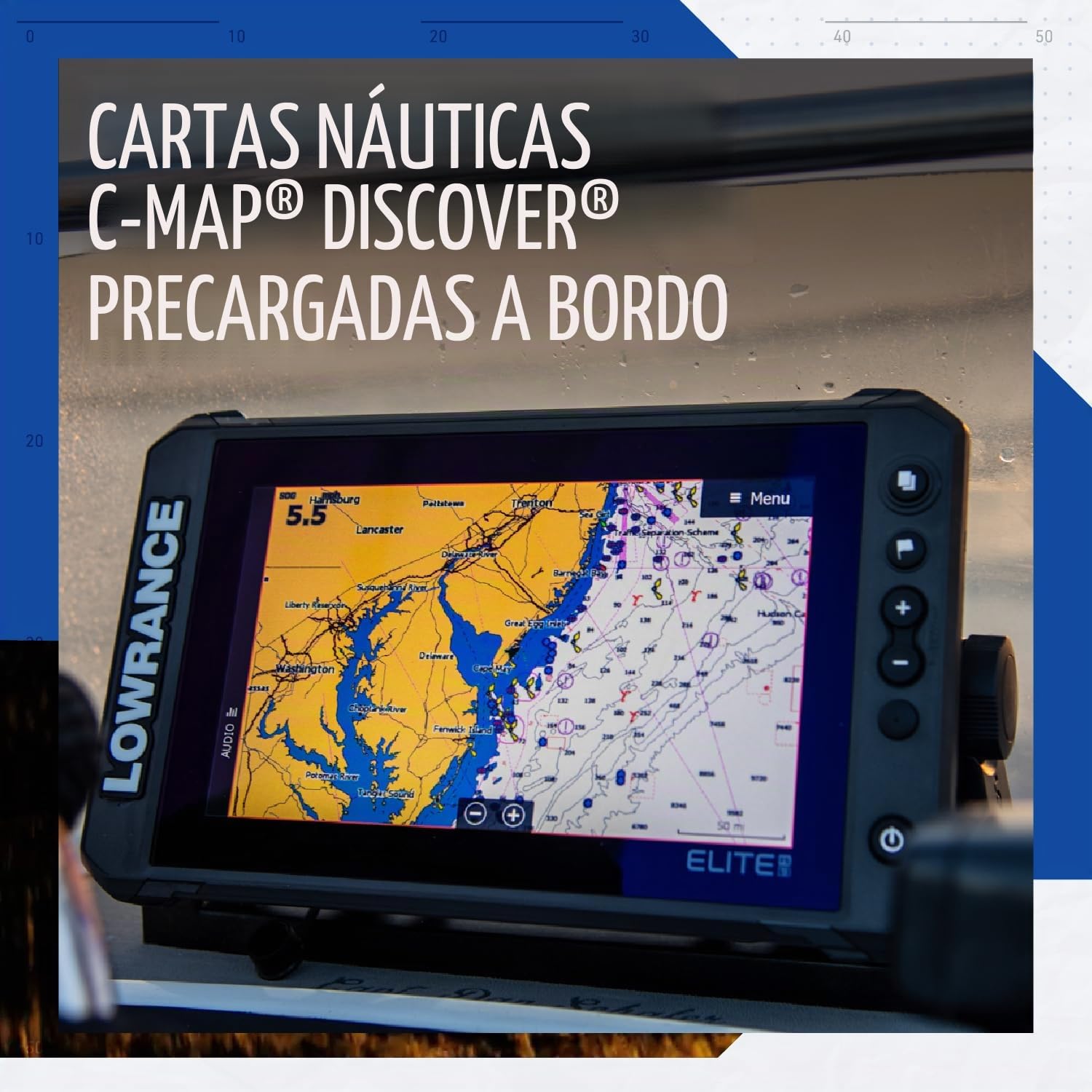 Lowrance Elite FS 9 Buscador de Peces Active Imaging 3 en 1 C-MAP Contour+