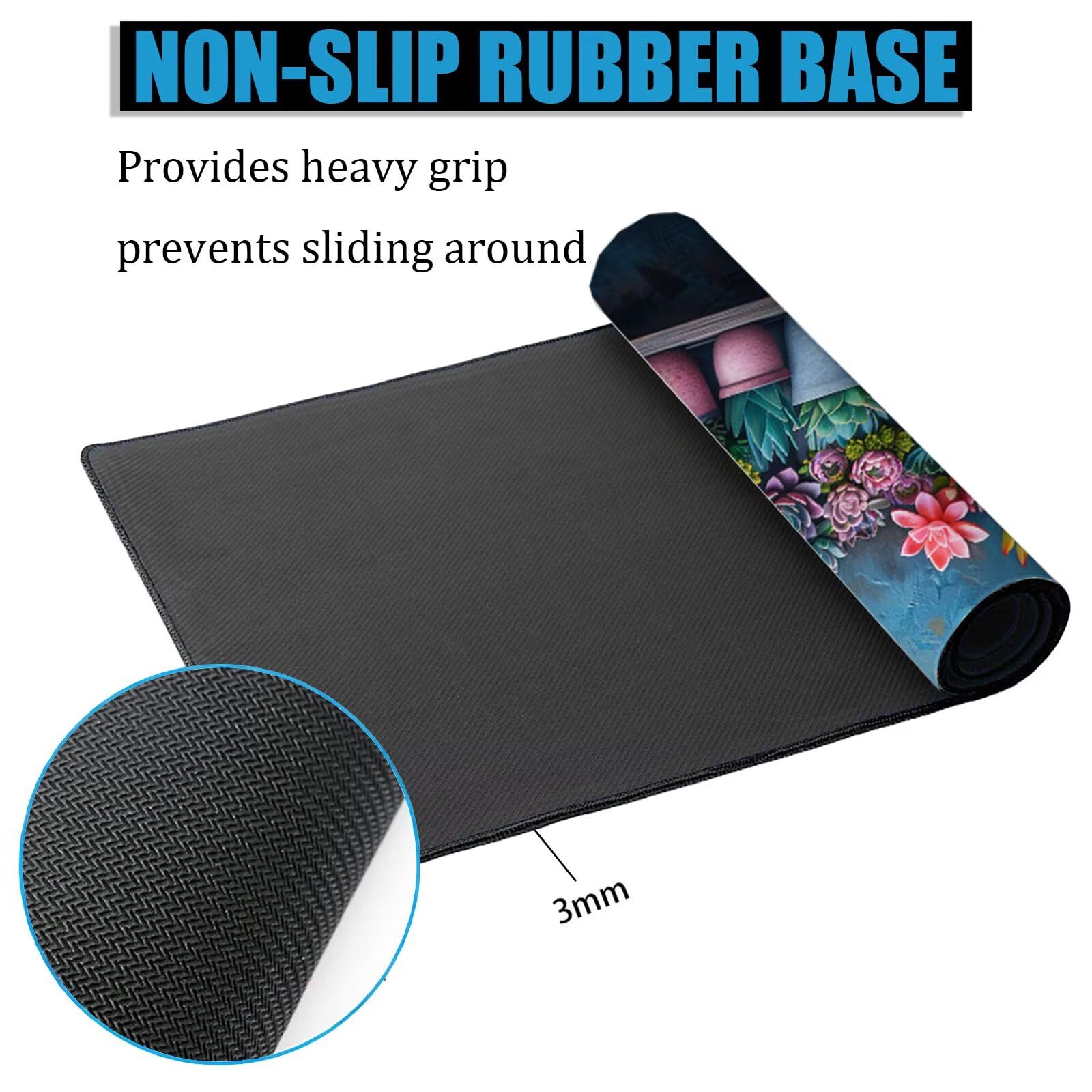 XXL Tappetino Mouse 1500x800 mm Gaming Pianta Sottomano Scrivania Ufficio, Succulenta Mousepad Antiscivolo con Base Stabile, Tappeto per Mouse e Tastiera, Accessori Scrivania Gaming, Lavoro H0-1059