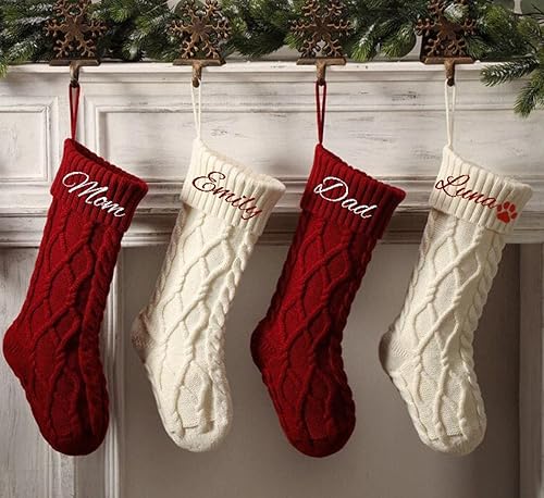 Custom Christmas Stocking Personalized Name- Customized Stockings for Christmas Stocking with Name Personalized Christmas Stockings White Stockings