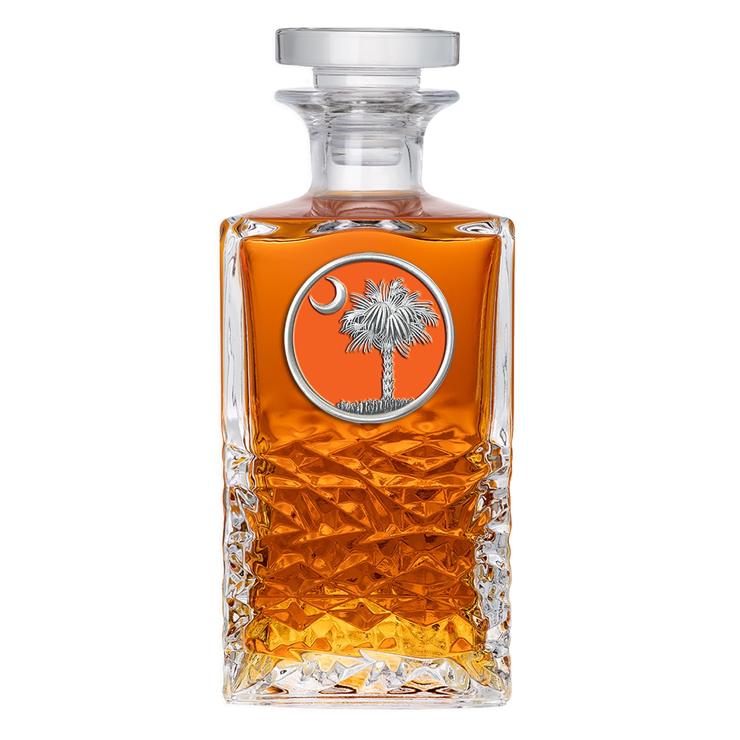 Heritage Pewter Palmetto Heritage Decanter | 25 OZ Liquor Pourer | Expertly Crafted Pewter Glass
