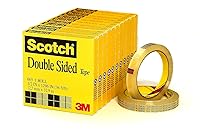 Vista 1 de Scotch Rollos de repuesto de cinta permanente de doble cara, 1/2 pulgadas x 36 yardas, núcleo de 3 pulgadas, transparente, 12 rollos
