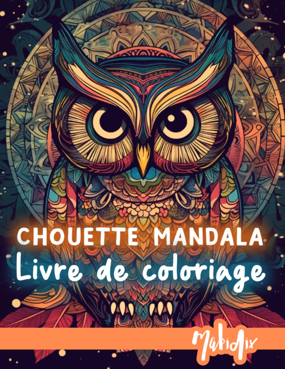 Chouette Mandala livre de coloriage: 50 magnifiques images à colorier de hibou en gros caractères pour la le soulagement du stress et détente