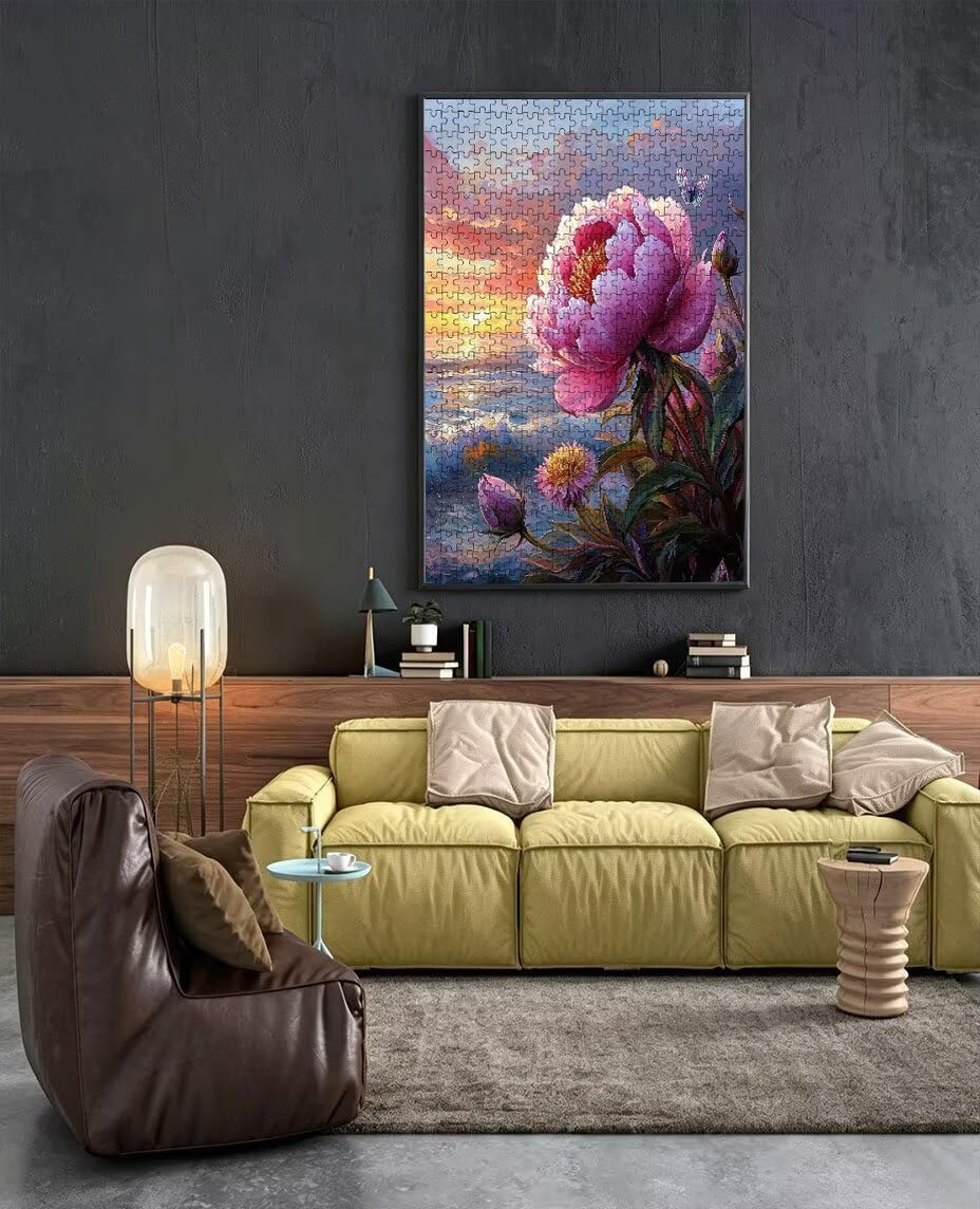 Puzzle 2000 Teile Erwachsene, Rosa Blumen Schmetterlinge Jigsaw Puzzle 2000 Teile, Impossible Klassische Puzzles, Komplex Herausfordernd Puzzles, Familie Spiele, Wanddekoration Geschenke BXHZW2-254