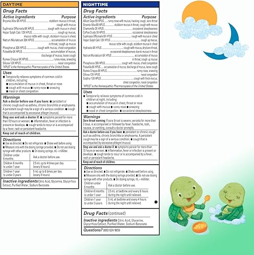 Miniatura 2 de Medicina para el resfriado para bebés y bebés Hylands Naturals Baby Mucus  Alivio del resfriado paquete económico de día y noche descongestionante y