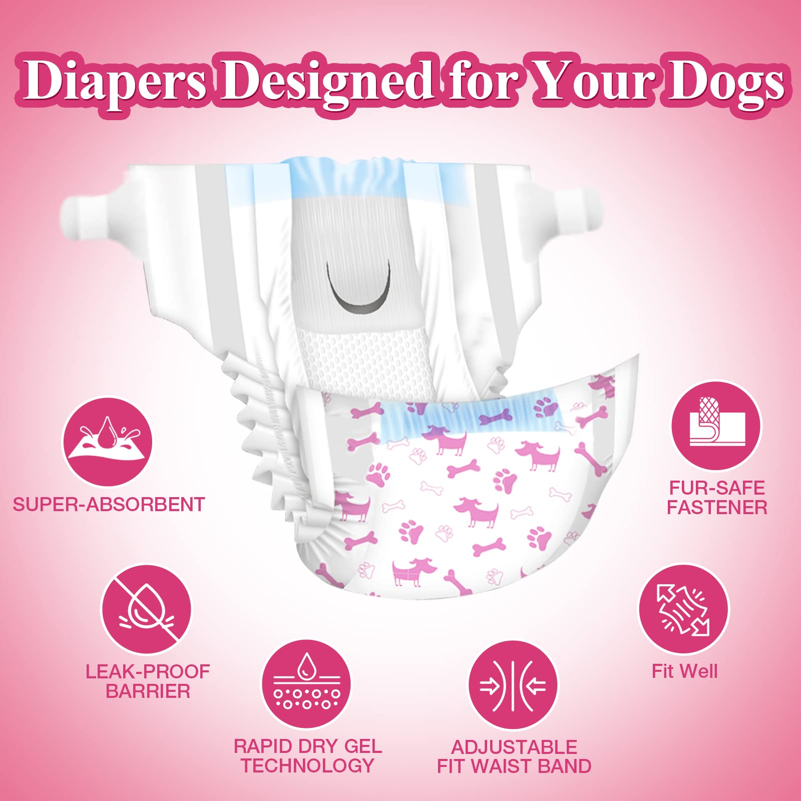 Pannolini Usa E Getta Per Cagne Simple Solution - Taglia XL, Assorbenti, Anti-perdite - Foto 7