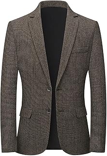 Chaqueta de traje formal para hombre, corte ajustado, informal, doble botón, color liso, ligero