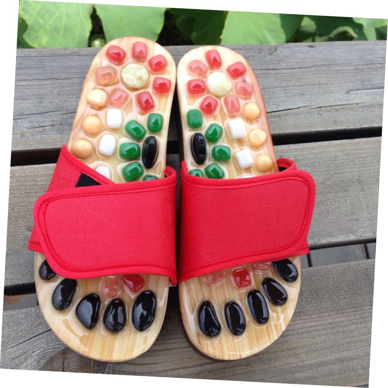 Massage Hausschuhe Schuhe Fußmassagegerät Weihnachten Party Rot 41-42