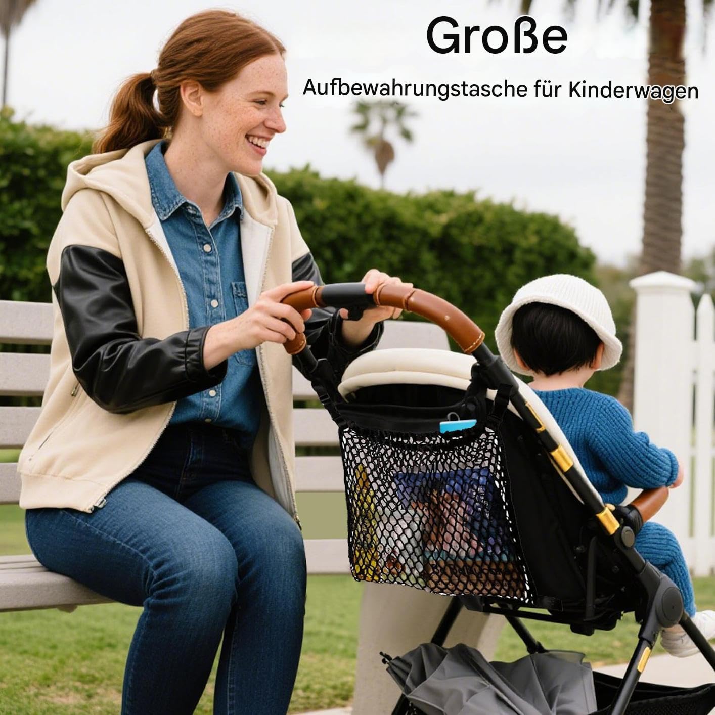 Kinderwagen -Netzbeutel - Einkaufsnetz -Netz | Einstellbarer Kinderwagen -Mesh | Pocket Snack Container Outdoor Spaziergänge ein Einkaufsschirme Compact Storage Box Leichtes Reisezubehör