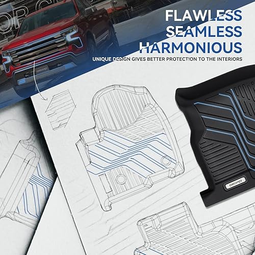 Vista 4 de OEDRO Alfombrillas mejoradas para Chevrolet Silverado 1500/GMC Sierra 1500 2019-2025 y Chevy Silverado 2020-2025/GMC Sierra 2500HD/3500HD Crew Cab