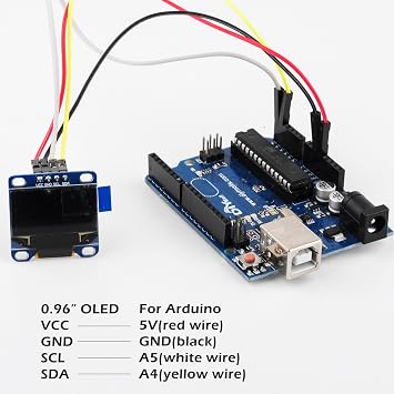 2PCS 0.96 inch OLED IIC Dispaly Bboard Module 12864 128x64 Pixel Mini Self-Luminous OLED Screen for Arduino ESP32 (White+Blue)