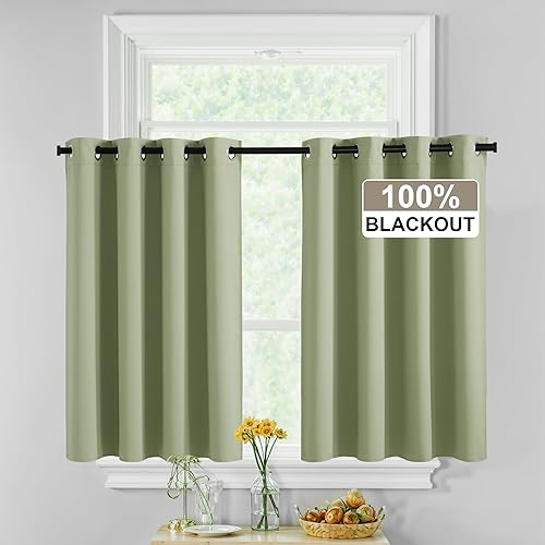 Miniatura 184 de RYB HOME Juego de 2 paneles de cortinas opacas grises de 63 pulgadas de largo, cortinas sólidas resistentes para oscurecer la habitación