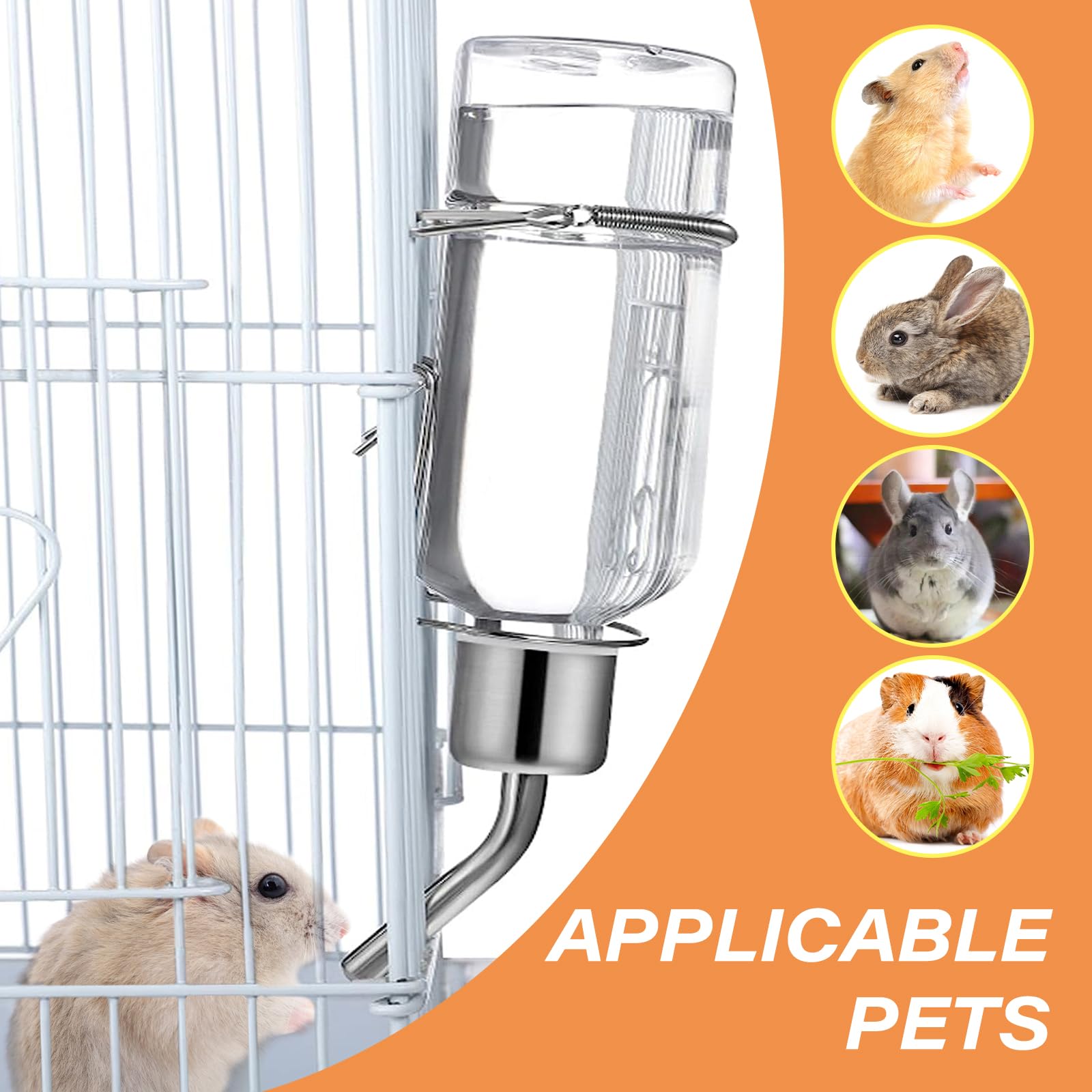 Set 4 Beverini Automatici Per Conigli E Roditori - 350ml Antigoccia - Foto 6