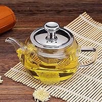 Vista 7 de Tetera Glass Teapot with Removable Stainless Steel Infuser & Lid, Transparent Tea Kettle, Blooming & Loose Leaf Tea Pot Tea Maker