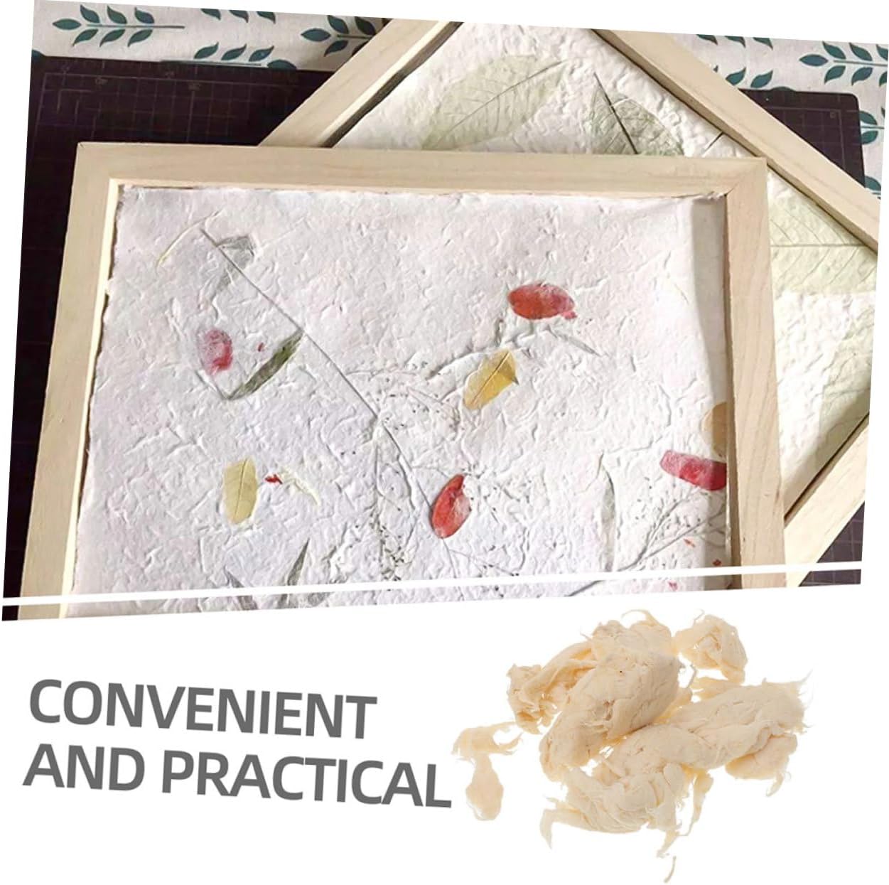 ULDIGI Handmade Paper Pulp for Boys and Girls DIY Crafts 2-Pack Natural Bark Pulp Textured Paper Making Material and Flower Crafts