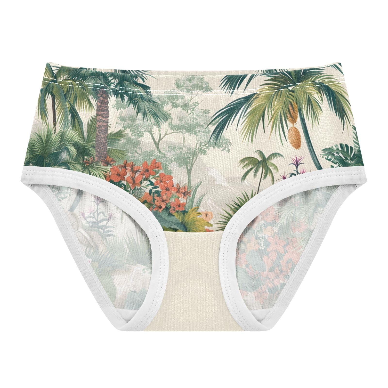 ALAZA Toddler Girls Cotton Hipster Underwear Soft Tropical Tree 2 Pack 2T