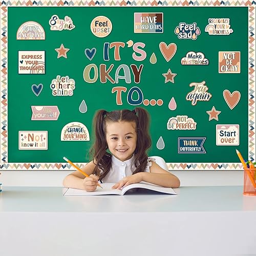 Miniatura 5 de Pósteres de salud mental con texto en inglés "It's Okay to Boho, juego de tablones de anuncios de terapia, oficina, decoración inspiradora de