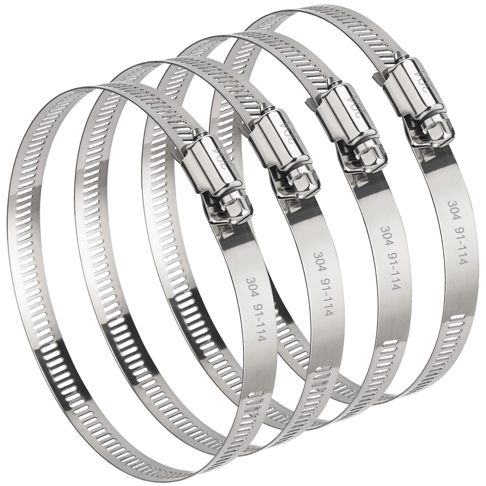 Stainless Steel Hose Clamps - 4 Pack -1