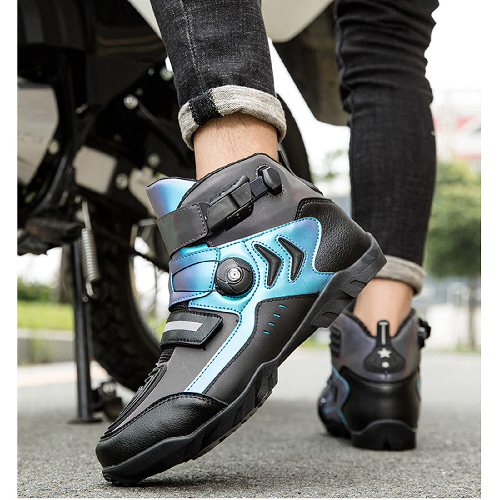 Amazon.co.jp: オートバイの機関車の靴メンズスポーツシューズオフ