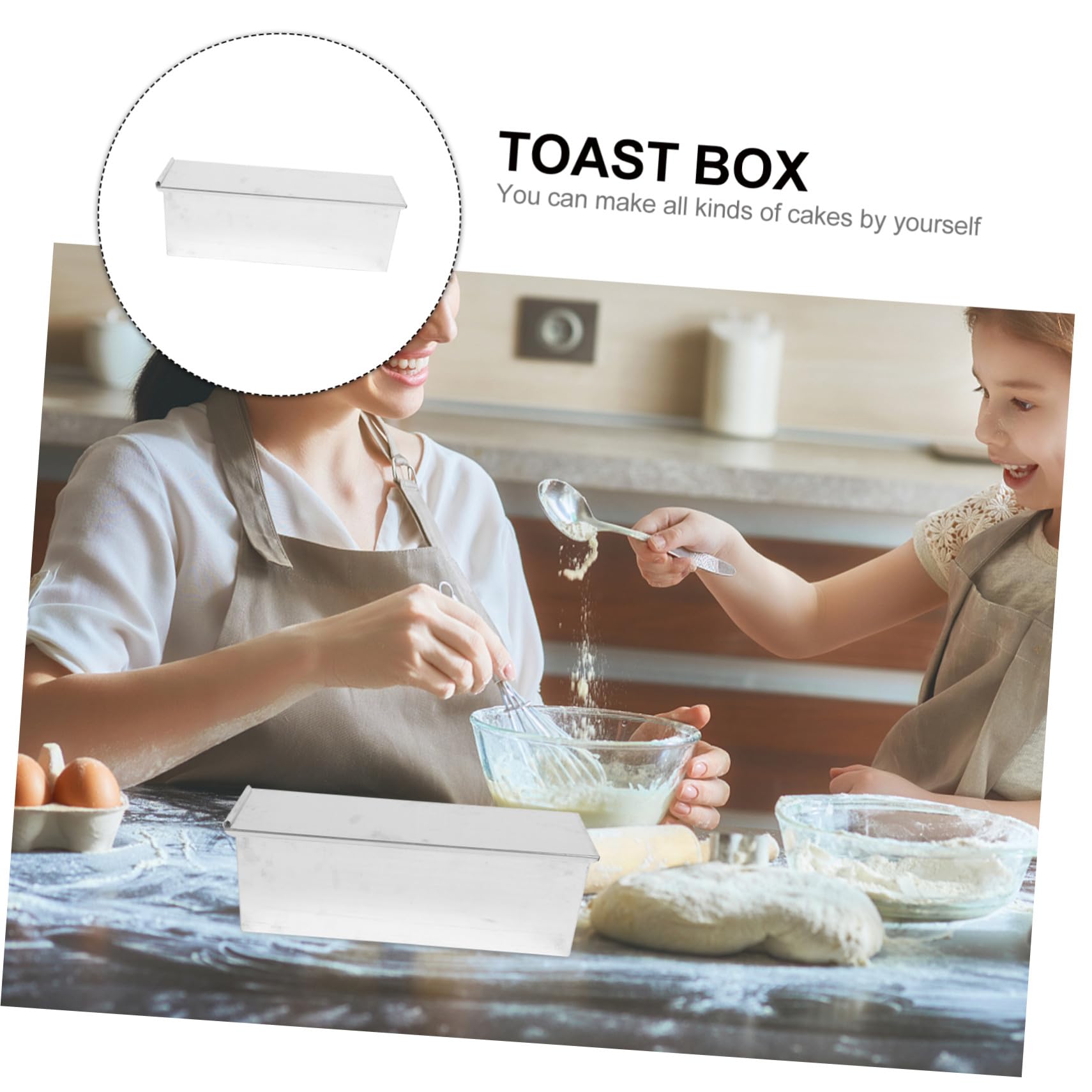 INOOMP Toastform mit Deckel aus Hochwertigem Material Antihaftbeschichtung Einfach zu Reinigen für Brot und Brötchen Backzubehör für Haushalt