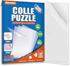 Nariolar Transparent Glue Puzzle for 4000 Puzzle Pieces, 32 Sheets Easy Preservation in Minutes