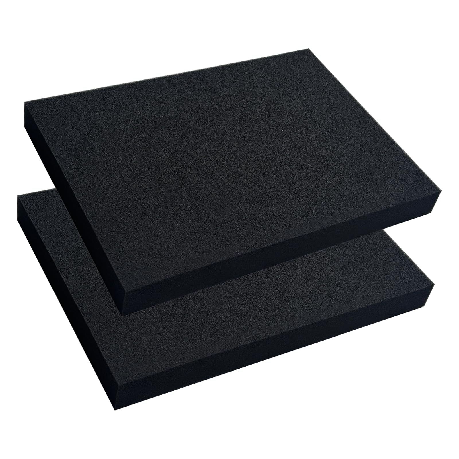 2 PCS Polyurethane Foam Sheets 16 x 12 x 1.5 Inch, Foam Inserts for Cases,Black Cuttable Polyurethane Foam Pad for Packing, Cushioning, Toolbox, Game