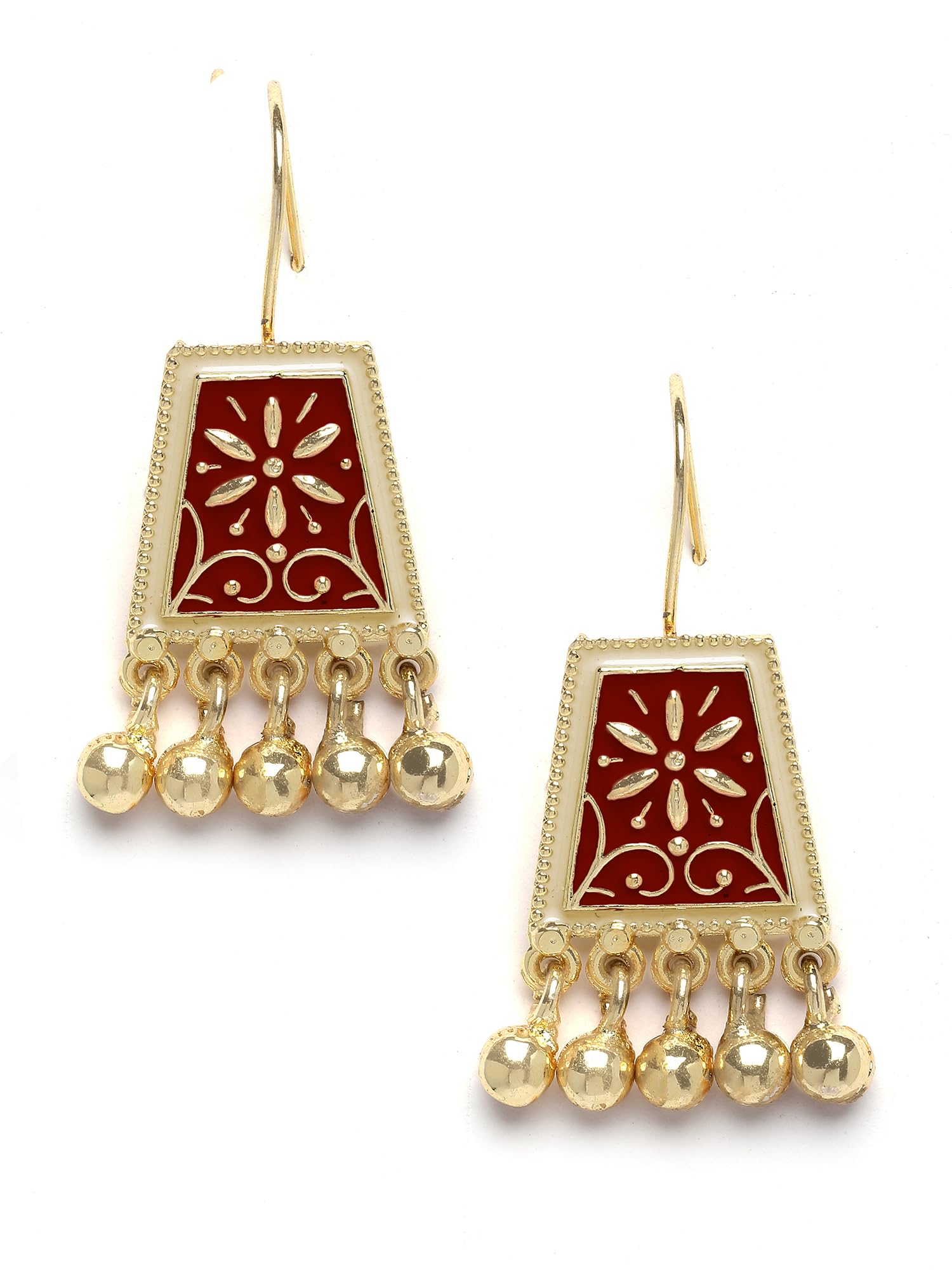 Karatcart Gold Plated Maroon Meena Drop Earring for Women (B0CJVC5ZZP) Amazon Price History, Amazon Price Tracker