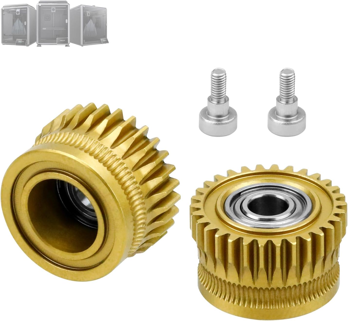 All Metal Hotend Extruder Filament Drive Gear for Creality K1/K1max/K1c 3D Printer Accessory ，Nickel-Plated High Hardness Extruder Gears, K1 Max Gears