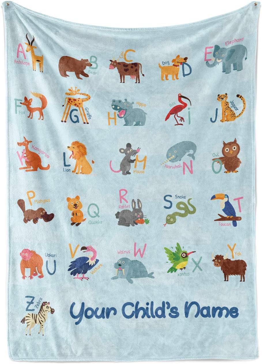 Personalized Alphabet Blankets for Boys and Girls Custom