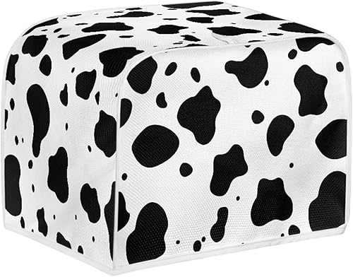 FKELYI Cubierta para tostadora con estampado de vaca, cubierta para horno tostador de 2 rebanadas, cubierta para hacer pan pequeño, resistente a las